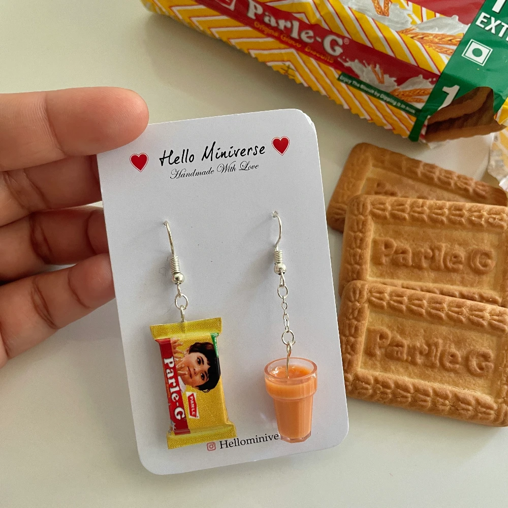 Miniature Chai Parle -G Earrings