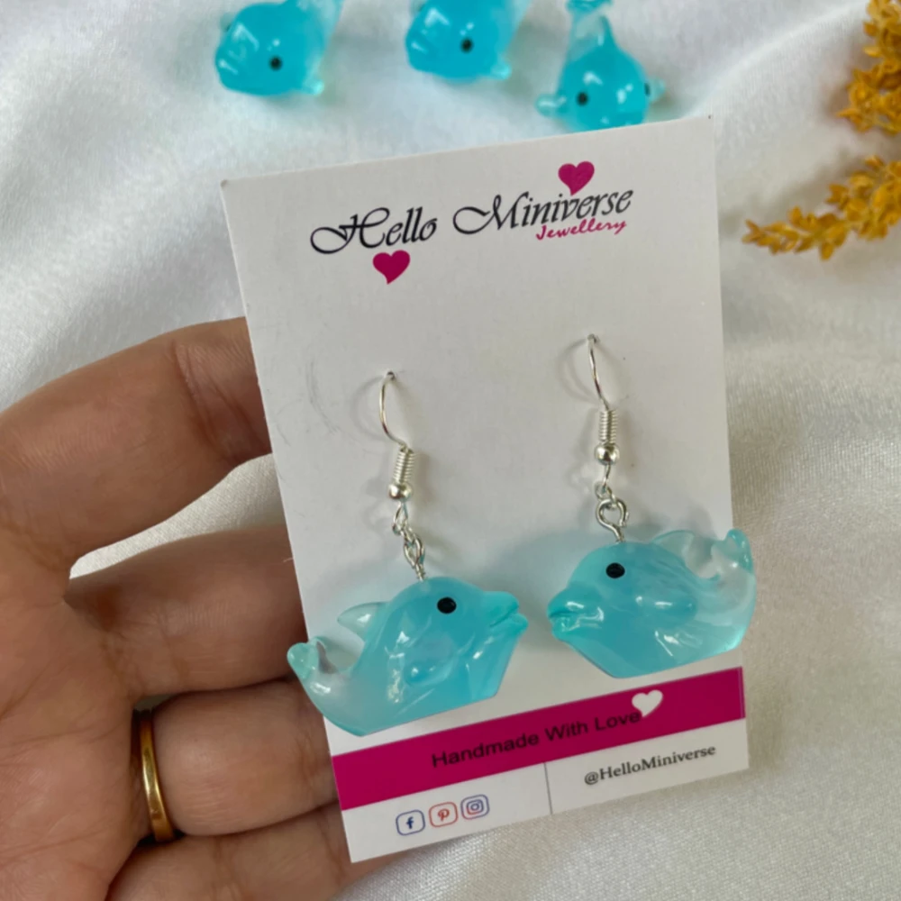 Miniature Dolphin Fish Earrings