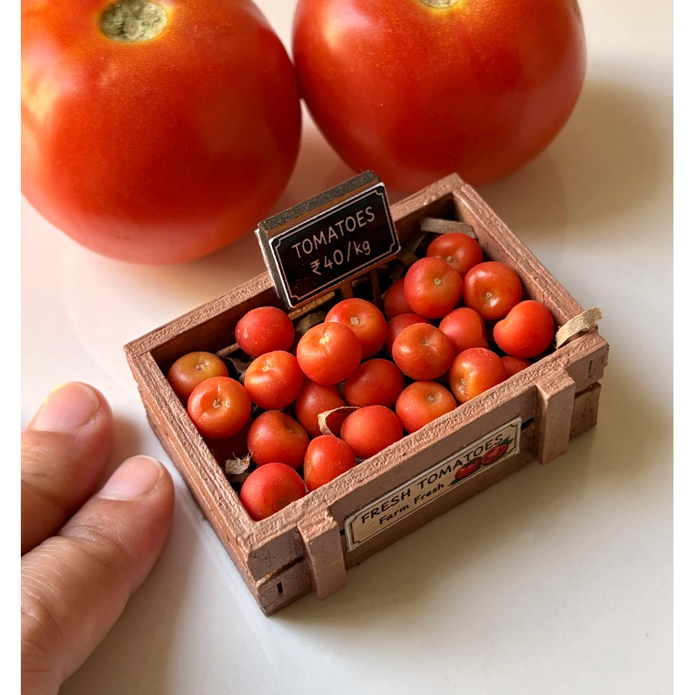 Miniature Tomato Crate Fridge Magnet