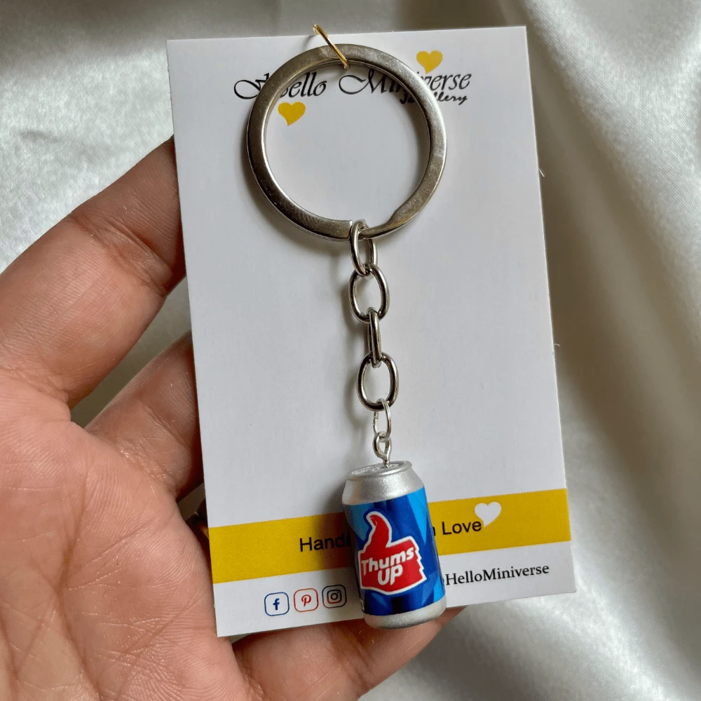 Mniature Thums Up Can Keychain