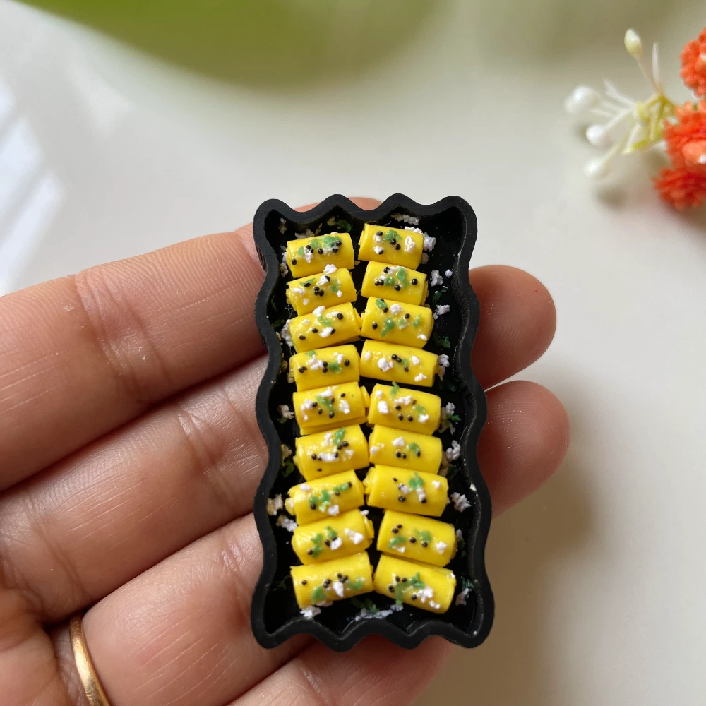 Miniature Khaman Dhokla Fridge Magnet