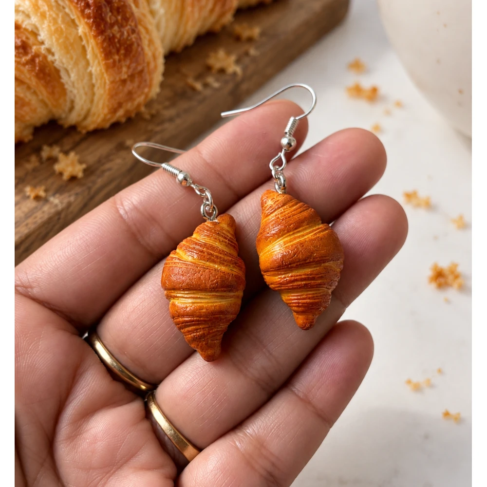 Miniature Croissant Earrings