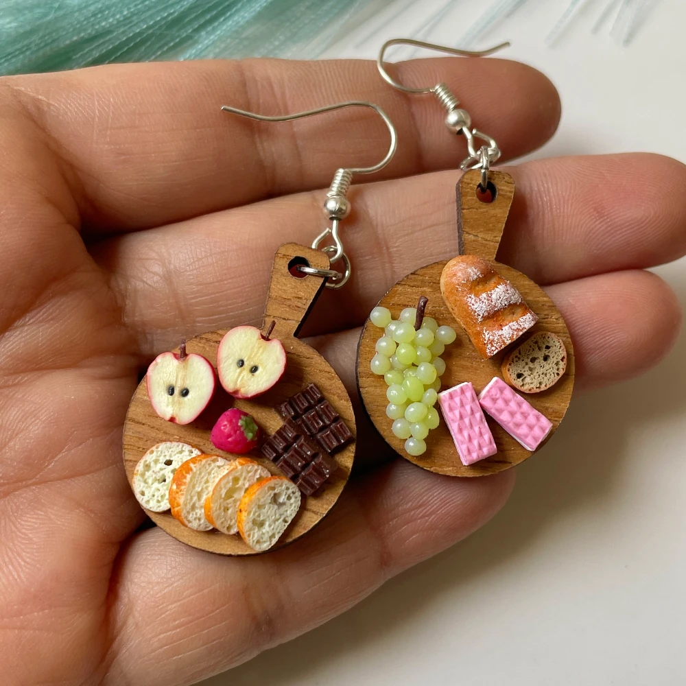 Miniature Bread Platter Earrings