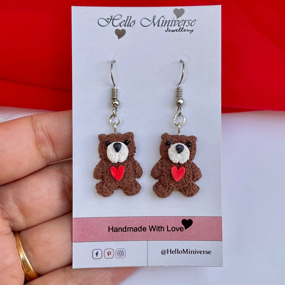 Miniature Teddy Earrings