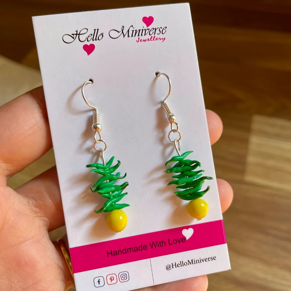 Miniature Nimbu Mirchi Nazar Battu Earrings
