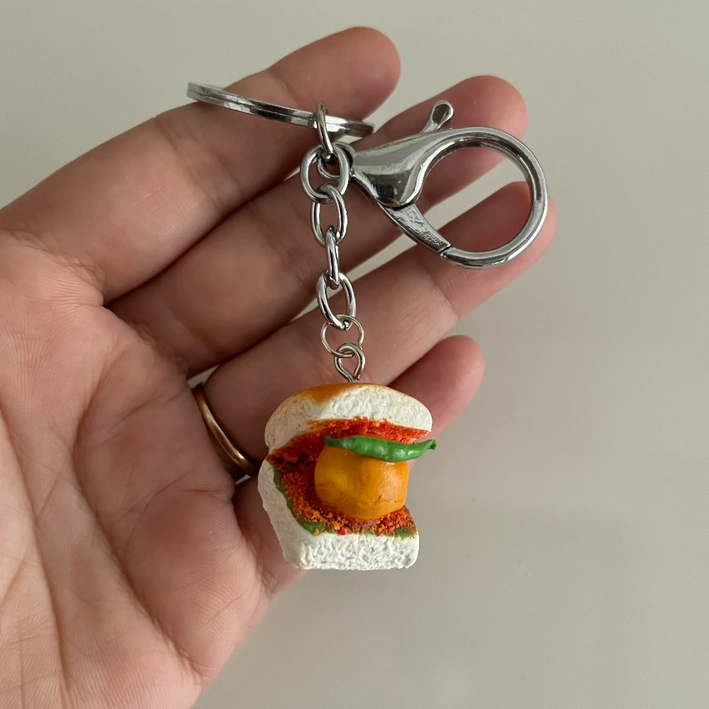 Miniature Vada Pav Keychain