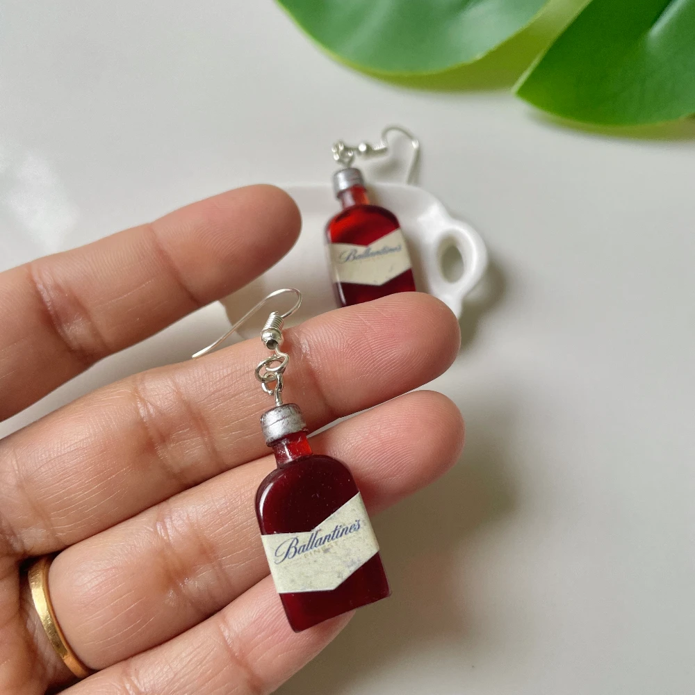 Miniature Ballentine Whiskey Earrings