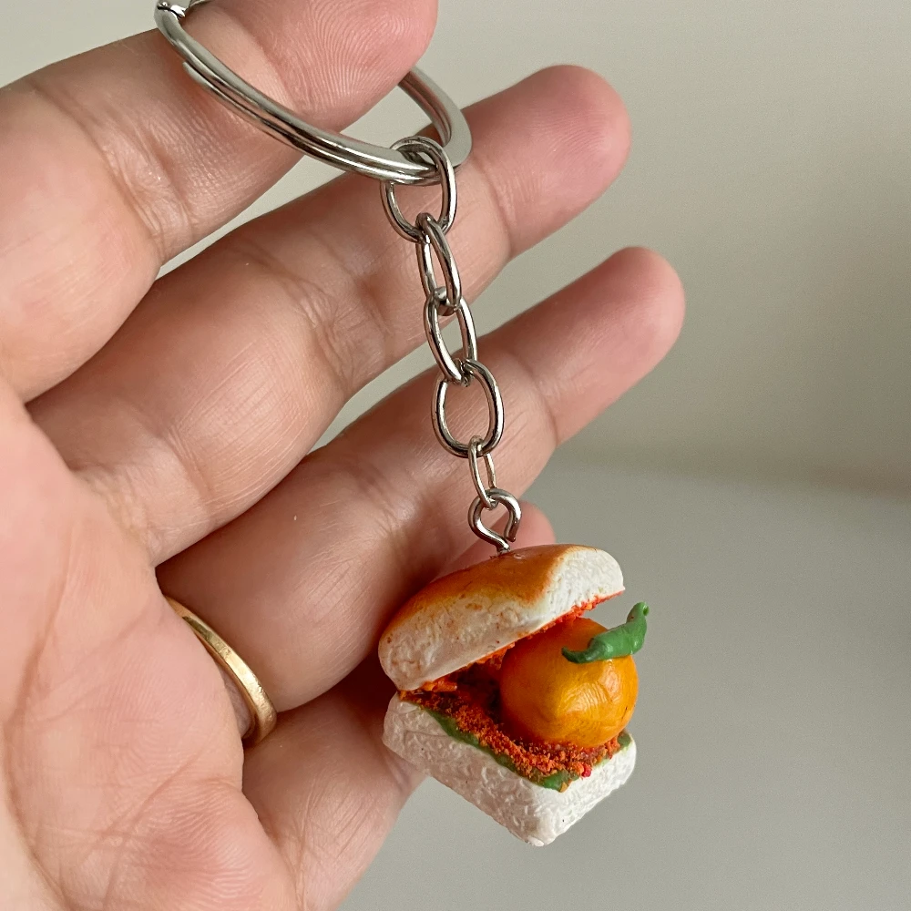 Miniature Vada Pav Keychain