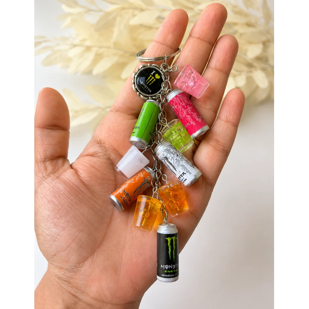 Miniature Monster Energy Drink Keychain