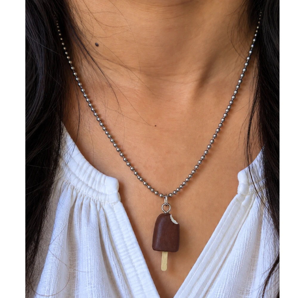 Miniature Chocobar Ice Cream Necklace