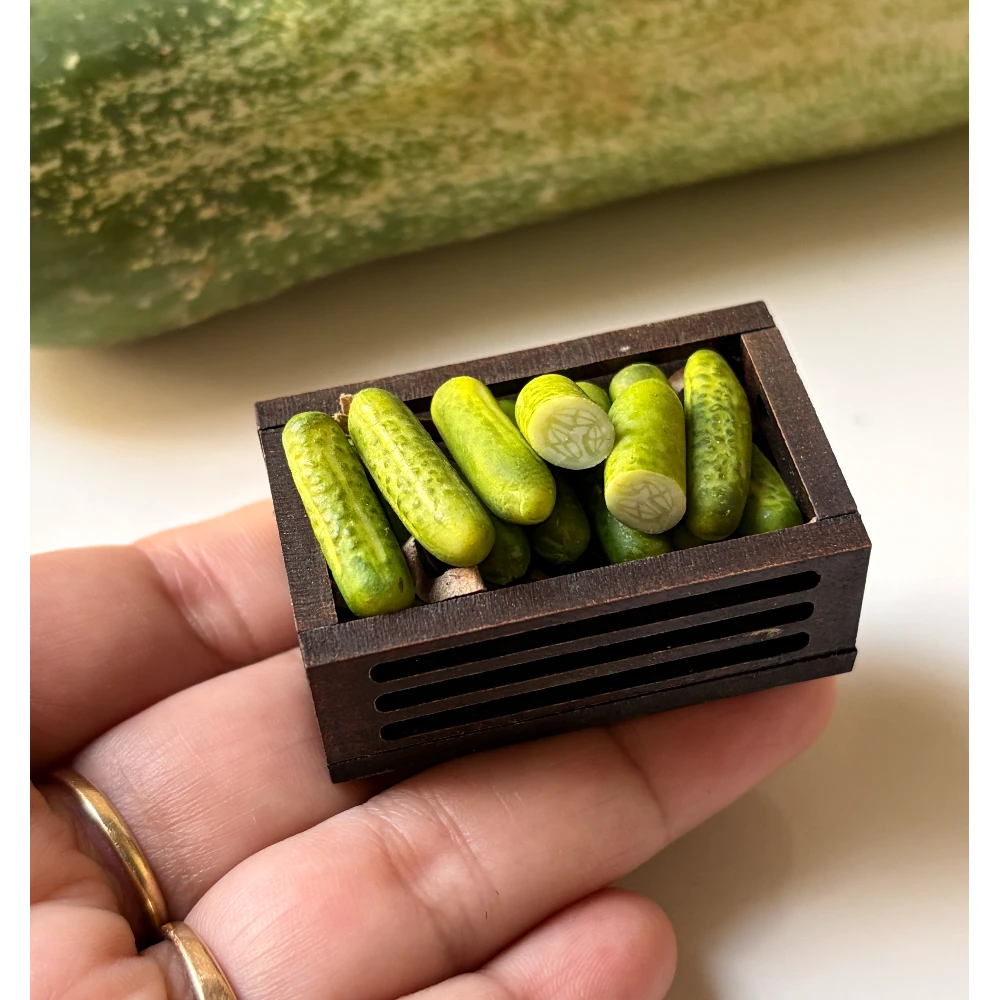 Miniature Cucumber Crate Magnet