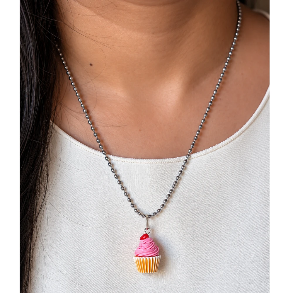 Miniature Cupcake Necklace
