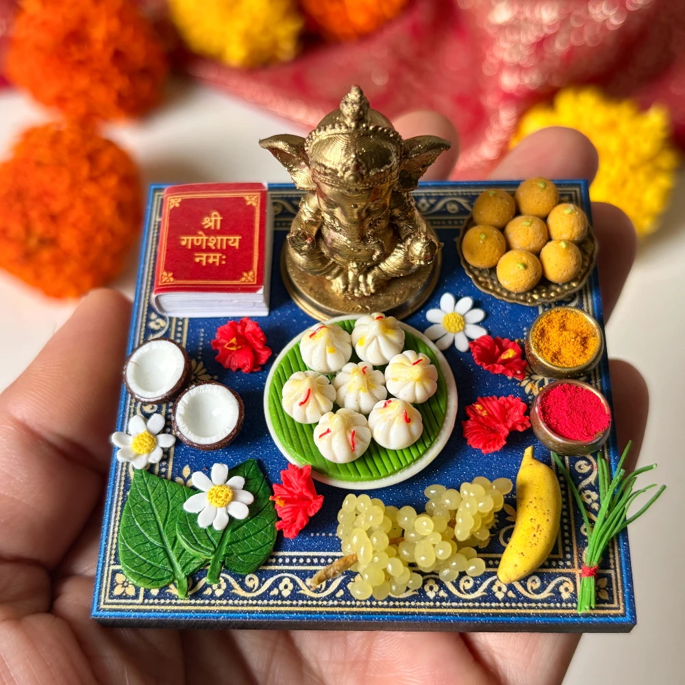 Miniature Ganesh Puja Thali