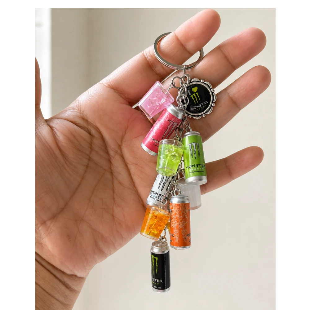 Miniature Monster Energy Drink Keychain