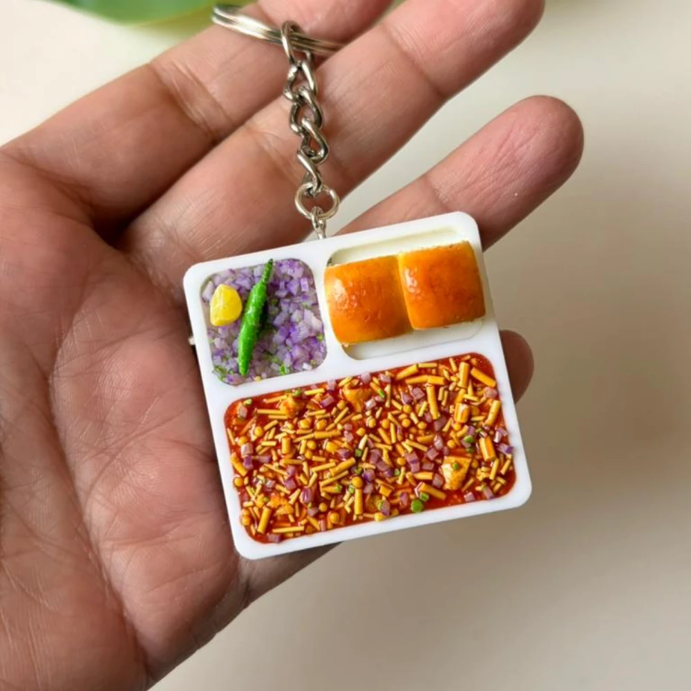 Mini Misal Pav Delight Platter Keychain