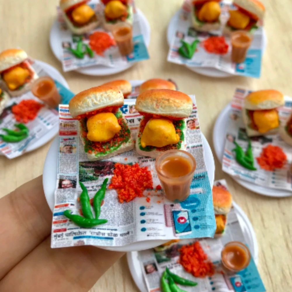 Miniature Vada Pav Fridge Magnet