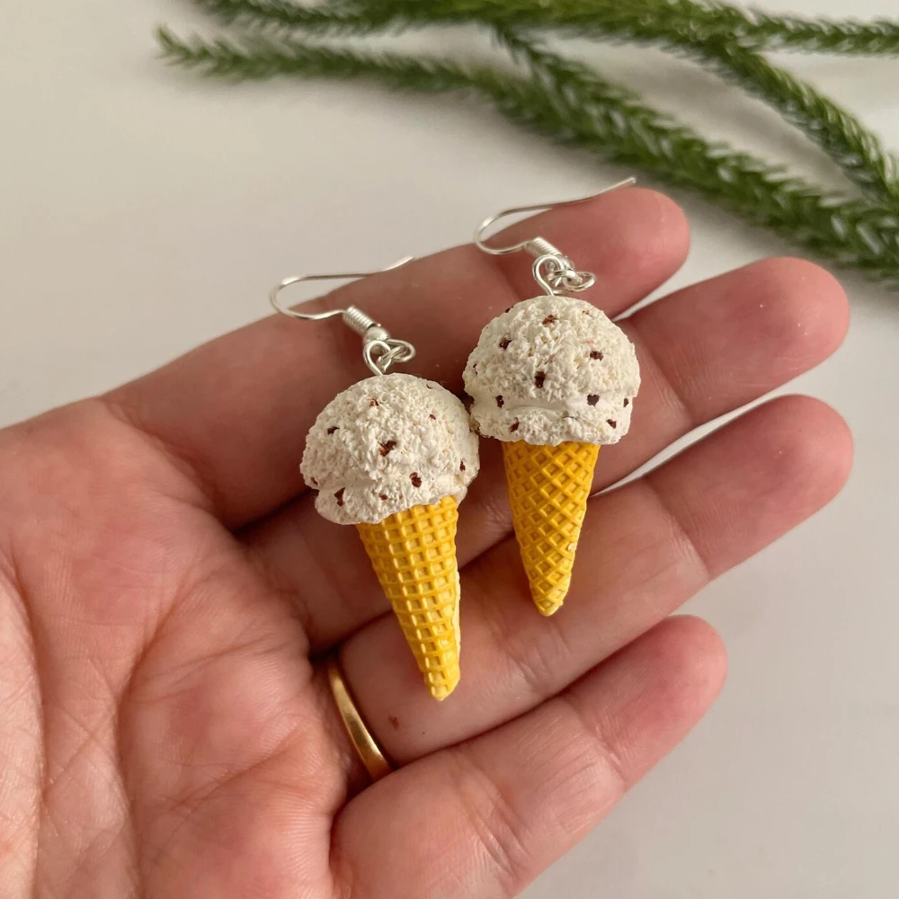 Miniature Vanilla Ice cream Earrings