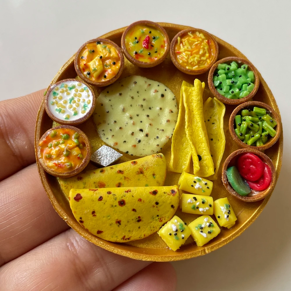 Miniature Gujarati Thali Fridge Magnet