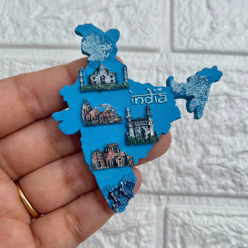 India Map With Heritage Sites Fridge Magnet