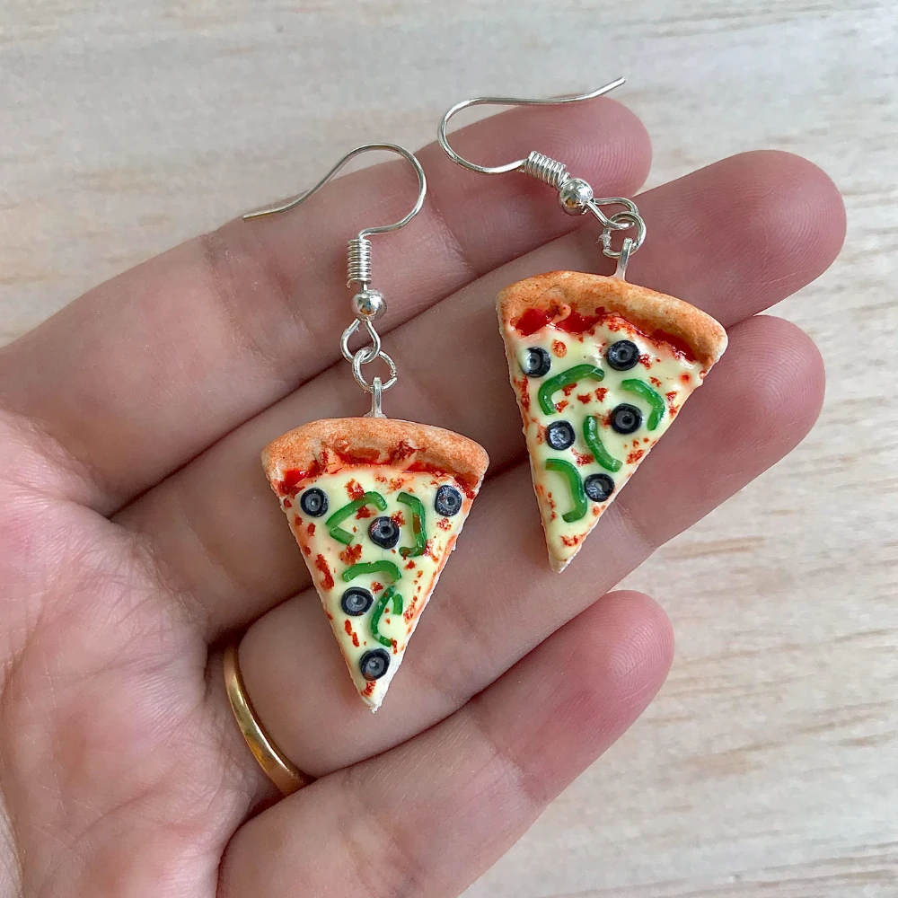 Miniature Pizza Earrings