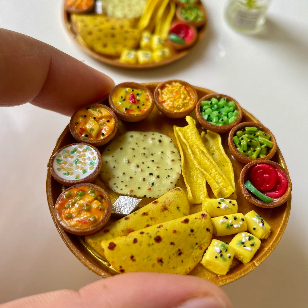 Miniature Gujarati Thali Fridge Magnet