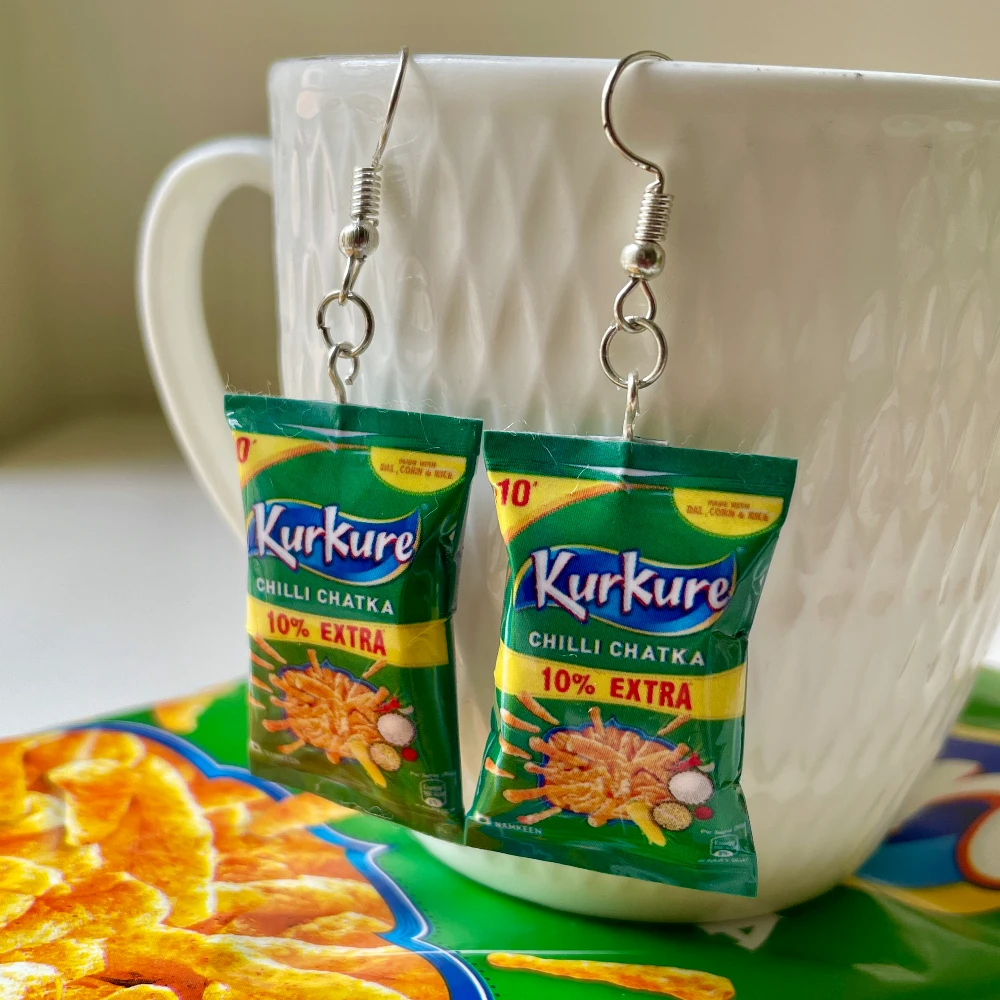 Miniature Chilli Chatka Kurkure Earrings