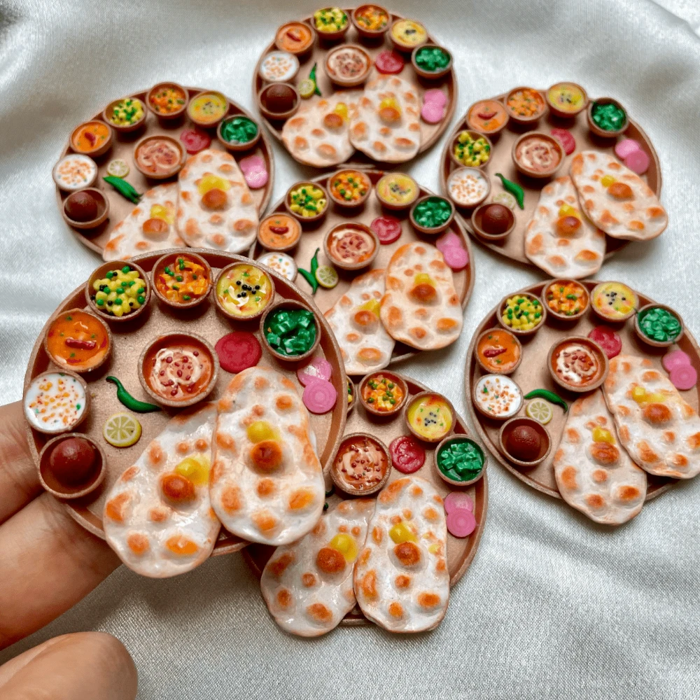 Miniature North Indian Thali Fridge Magnet