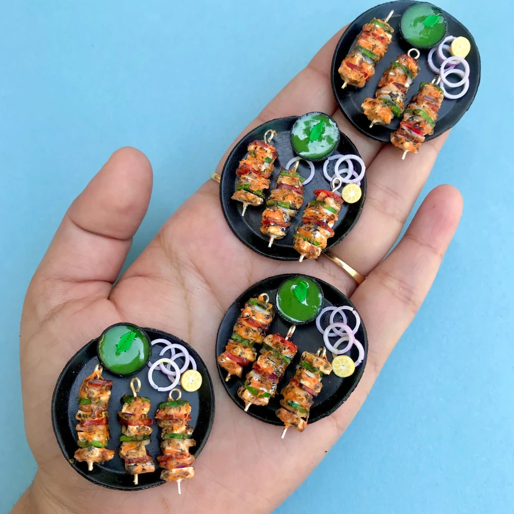 Miniature Paneer Tikka Fridge Magnet