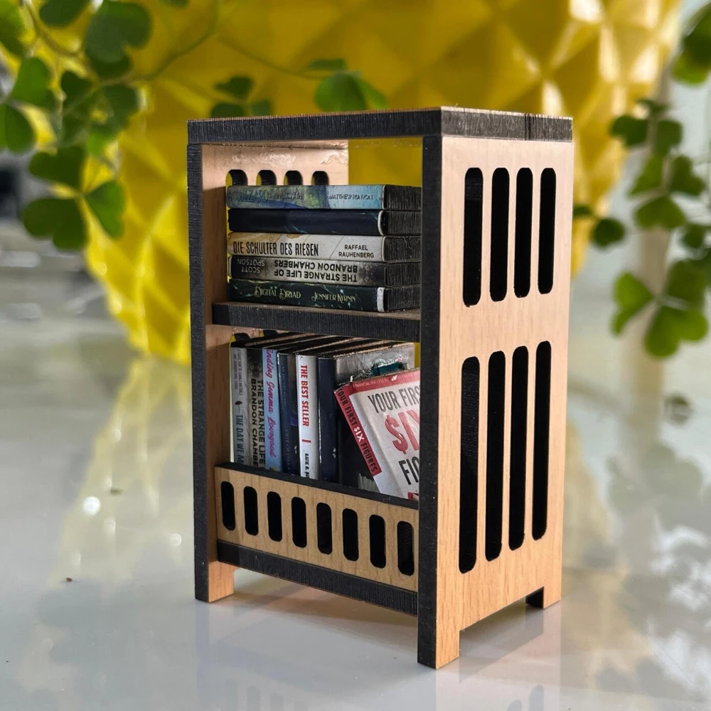 Miniature Intal Beech Wooden Bookshelf