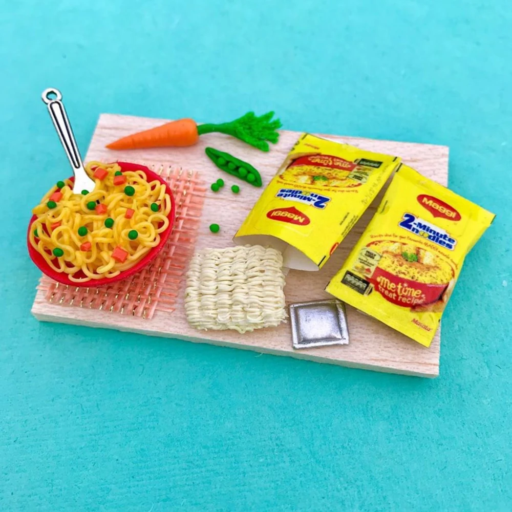 Miniature Maggi with Carrots and Peas Fridge Magnet