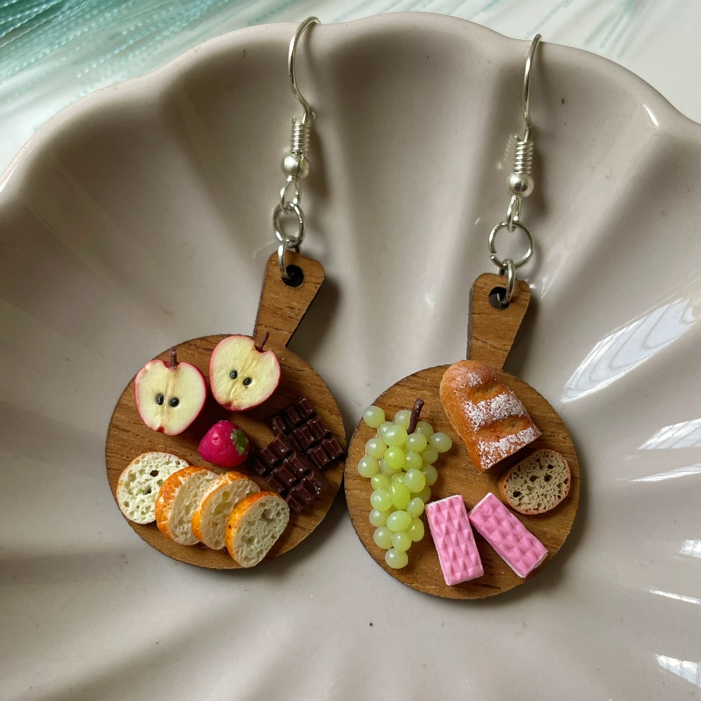 Miniature Bread Platter Earrings