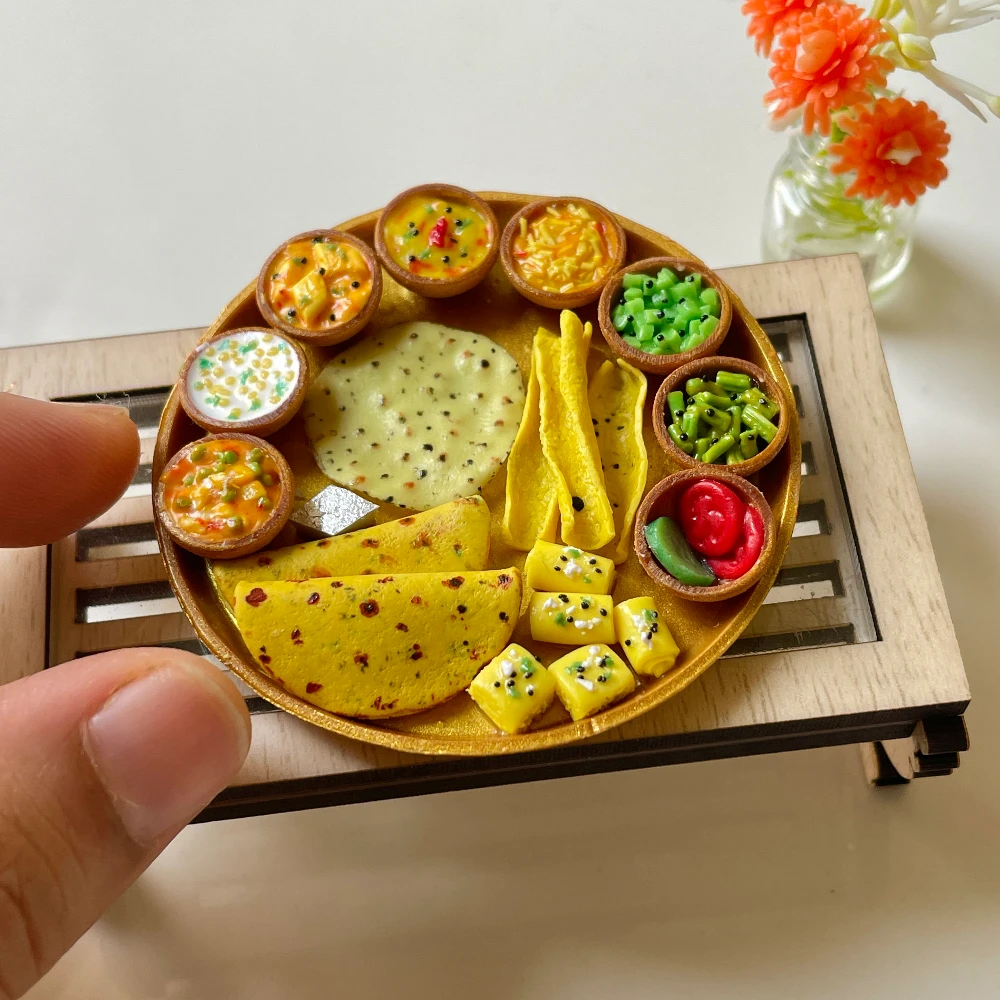 Miniature Gujarati Thali Fridge Magnet
