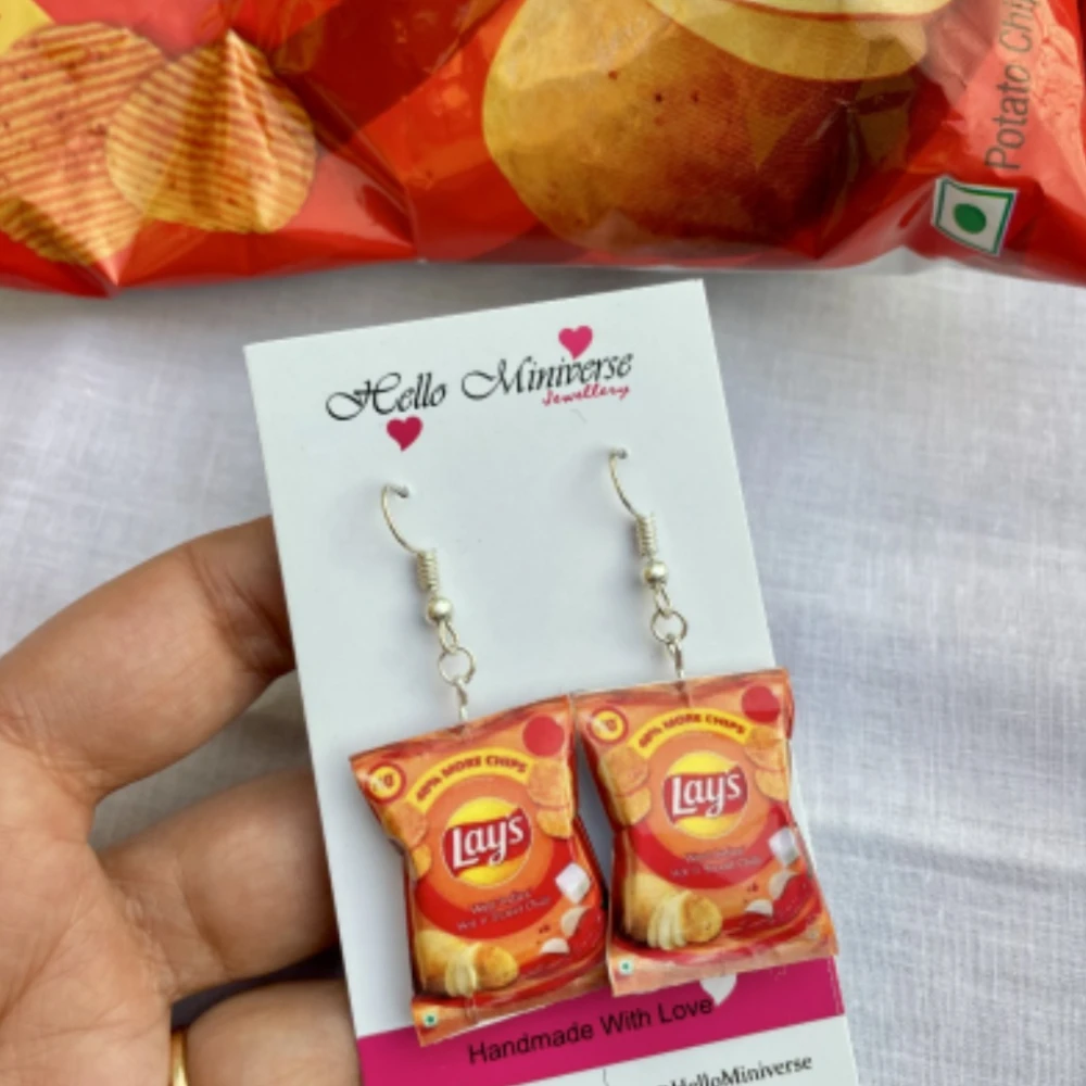 Lays Tomato Flavour Earrings