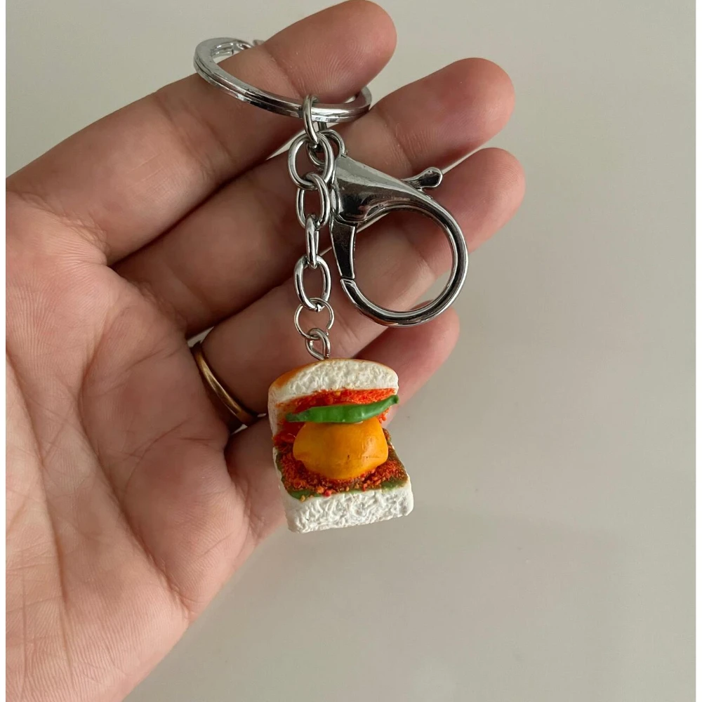 Miniature Vada Pav Keychain