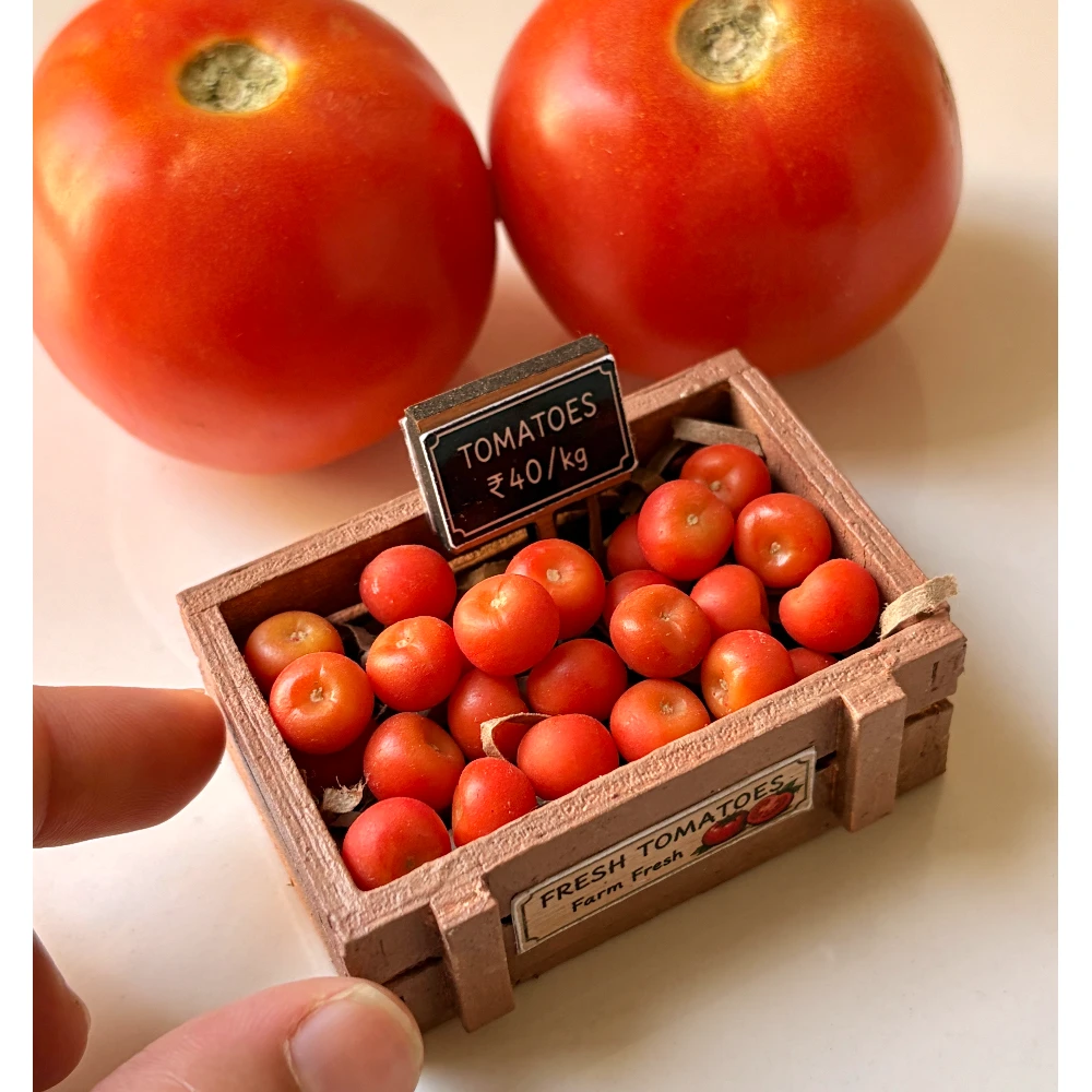 Miniature Tomato Crate Fridge Magnet