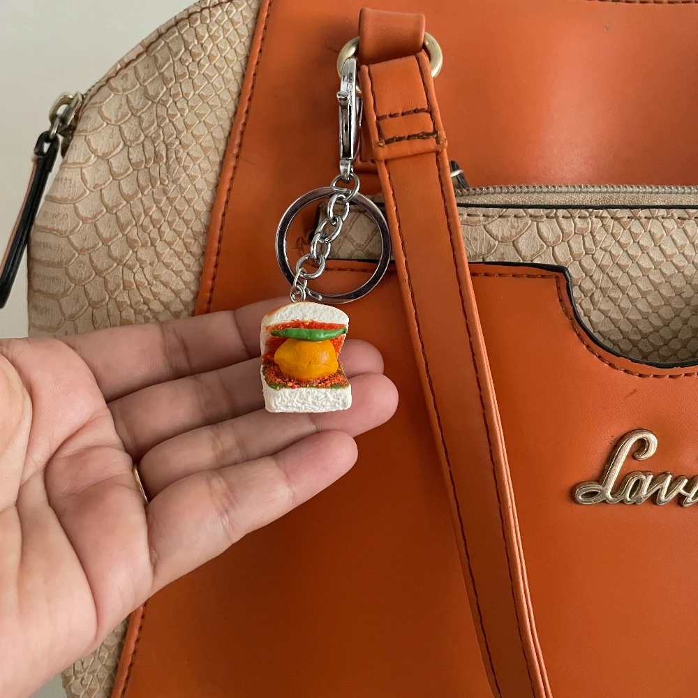 Miniature Vada Pav Keychain