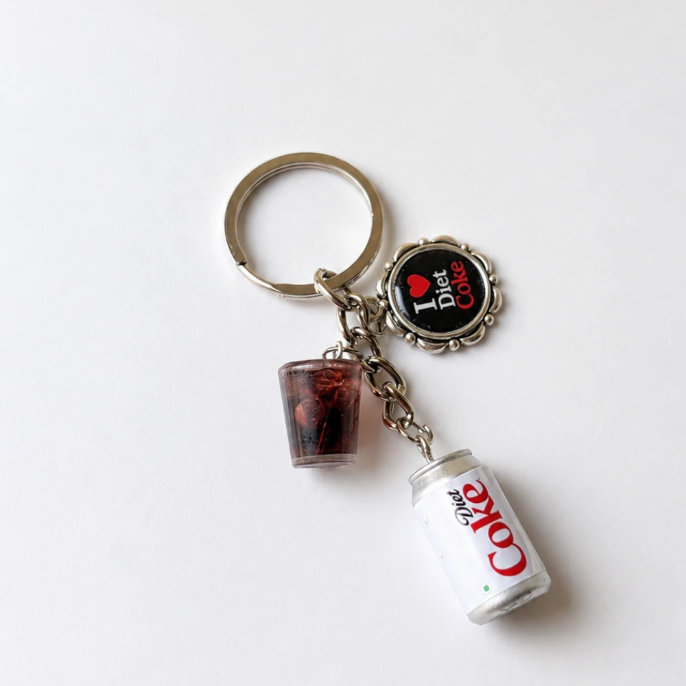 Miniature Diet Coke Drink Keychain