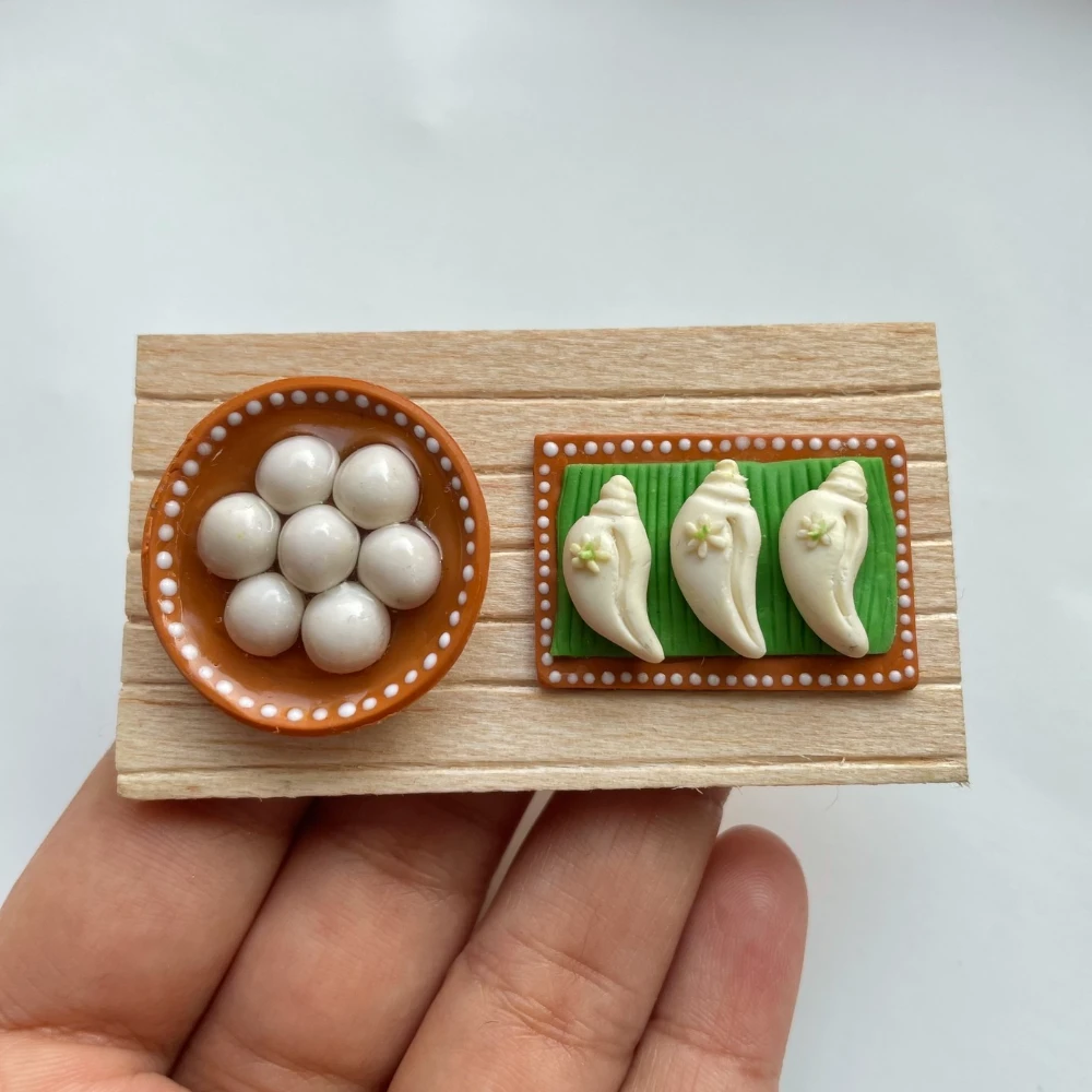 Miniature Rasgulla With Shankh Sandesh Fridge Magnet