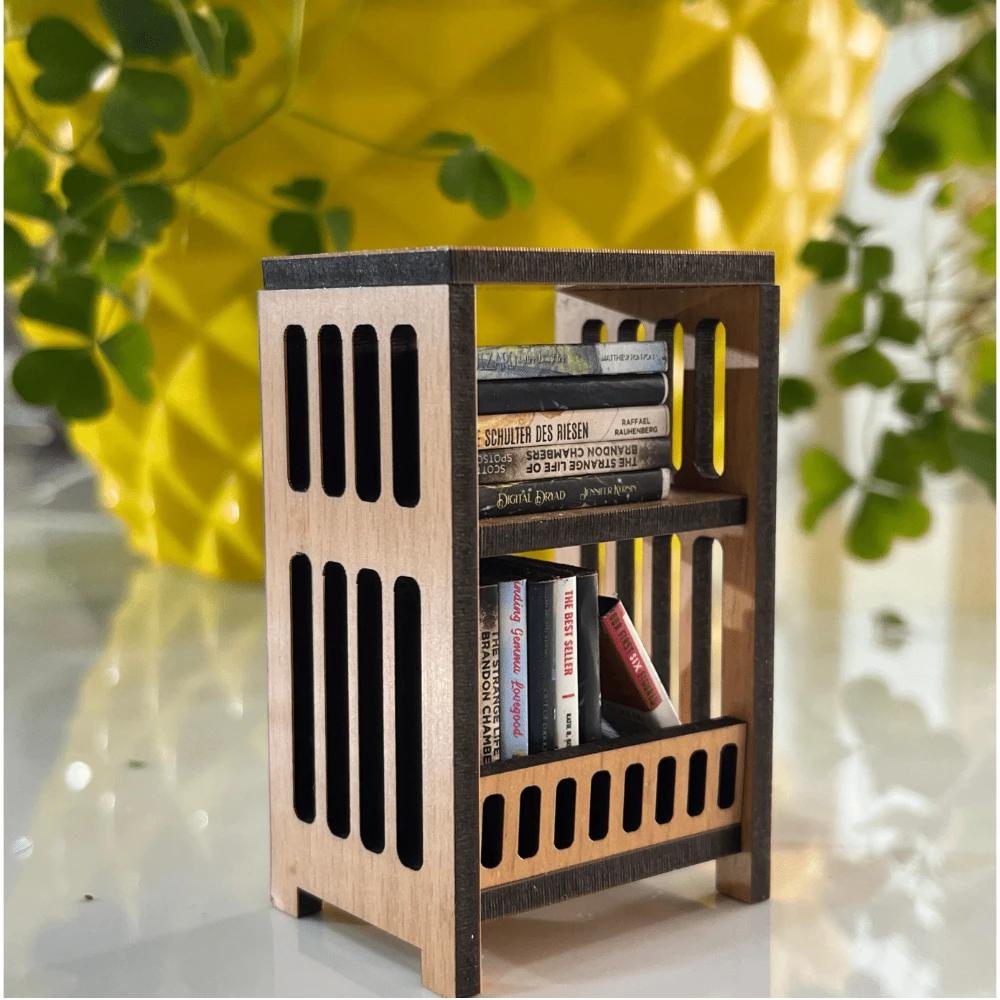 Miniature Intal Beech Wooden Bookshelf