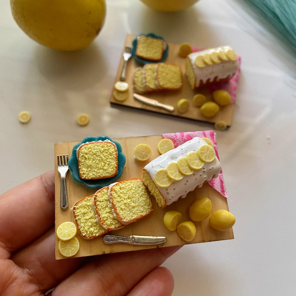 Miniature Lemon Cake Fridge Magnet