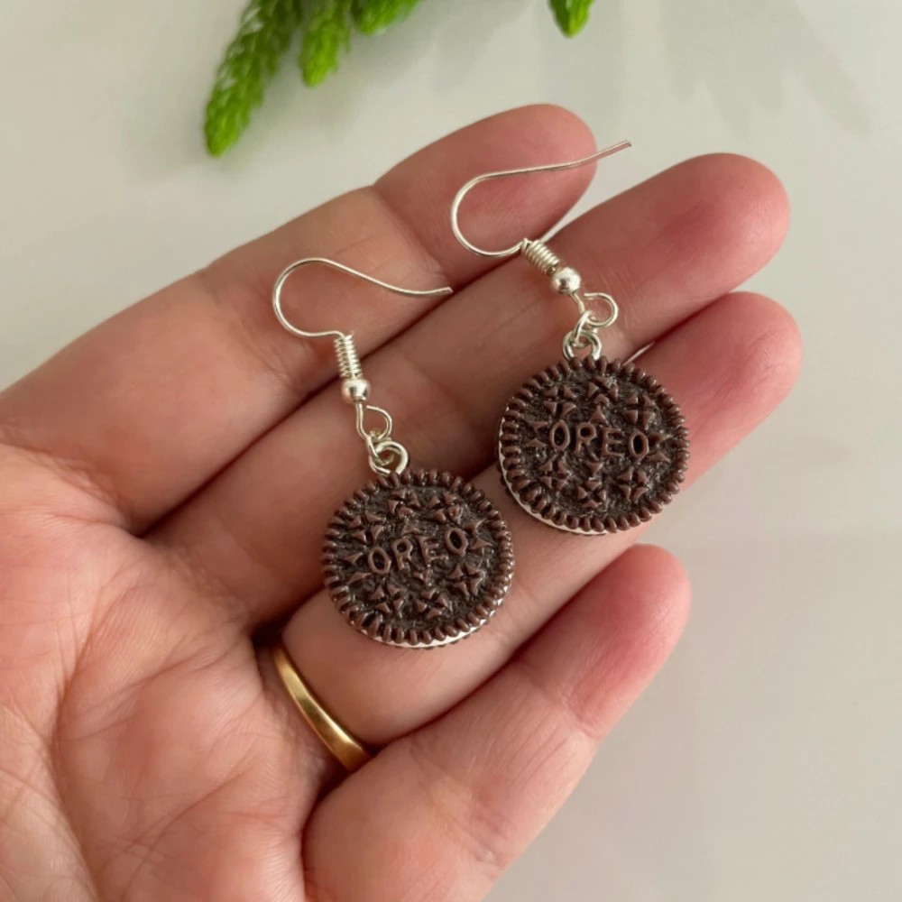Miniature Oreo Biscuit Earrings