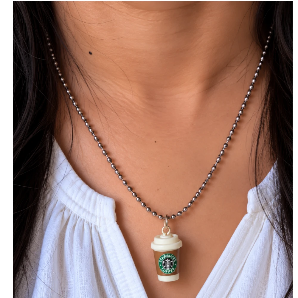 Miniature Starbucks Cold Coffee Necklace