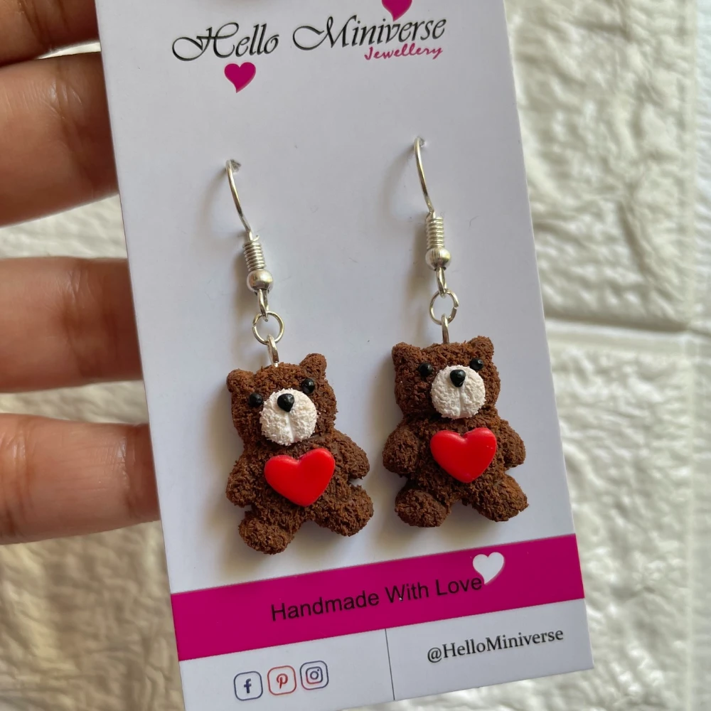 Miniature Teddy Earrings