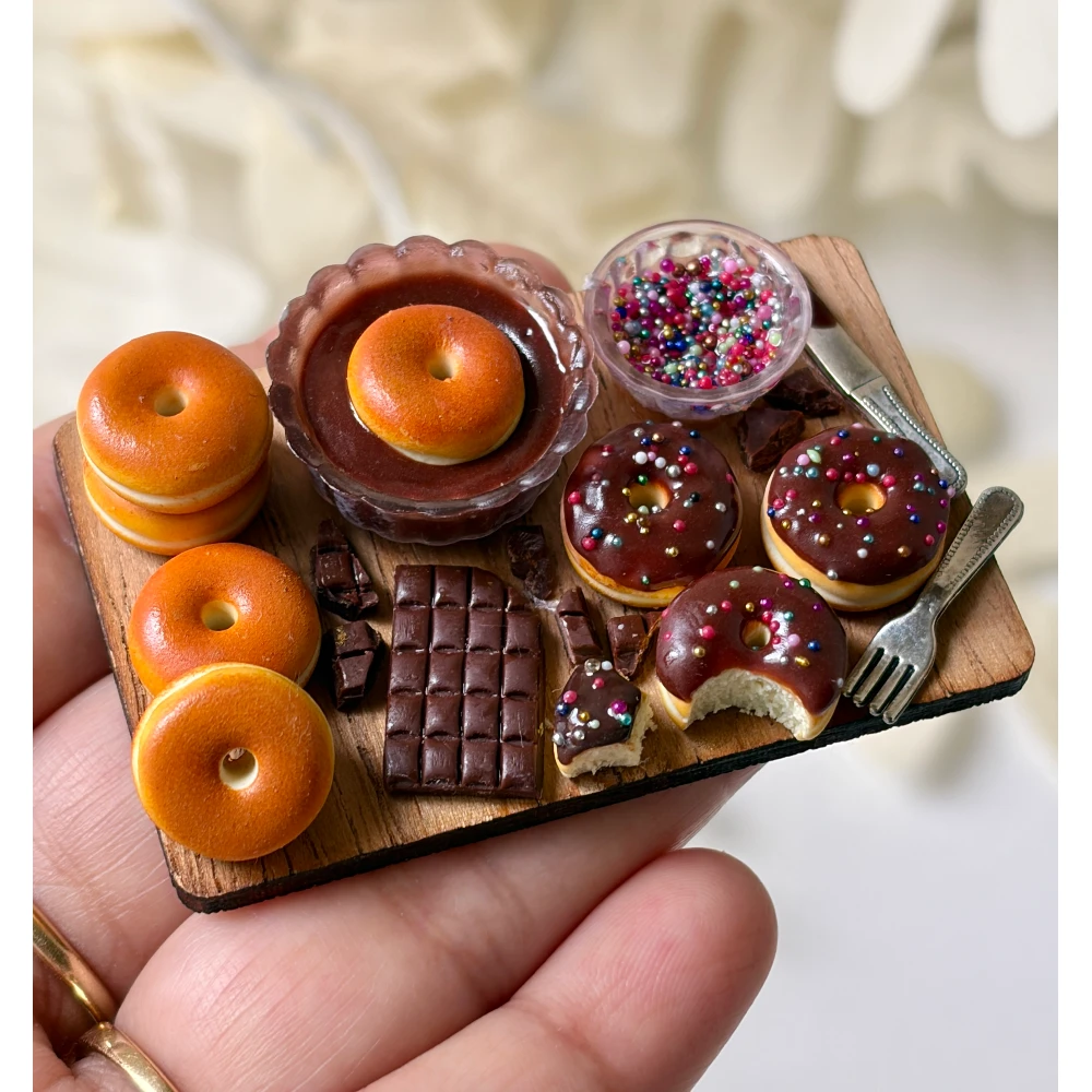 Miniature Chocolate Donut Fridge Magnet