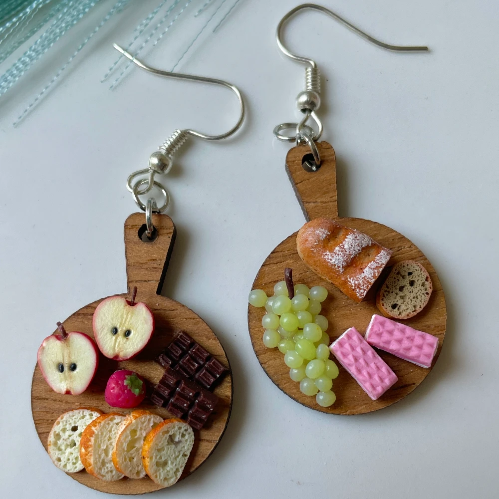 Miniature Bread Platter Earrings