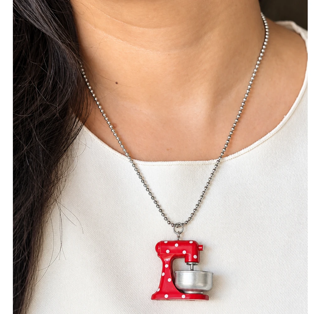 Miniature Pastry Chef Mixer Dangle Necklace