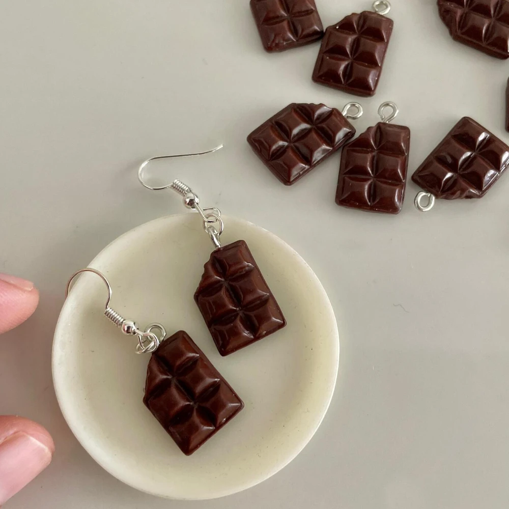 MIniature Chocolate Brick Earrings