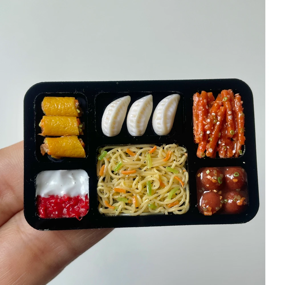 Miniature Chinese Combo Meal Tray Magnet