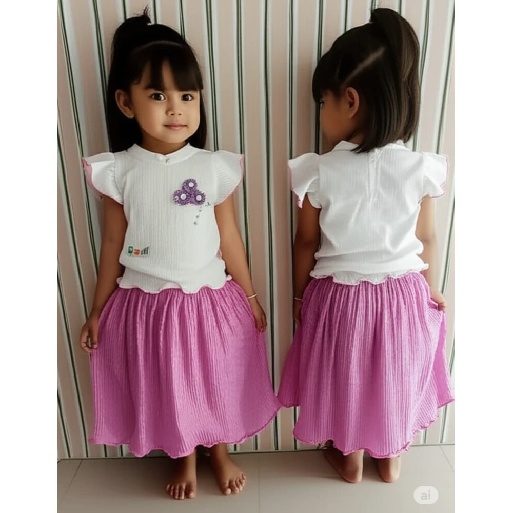 Baby girl Top skirt crush plating