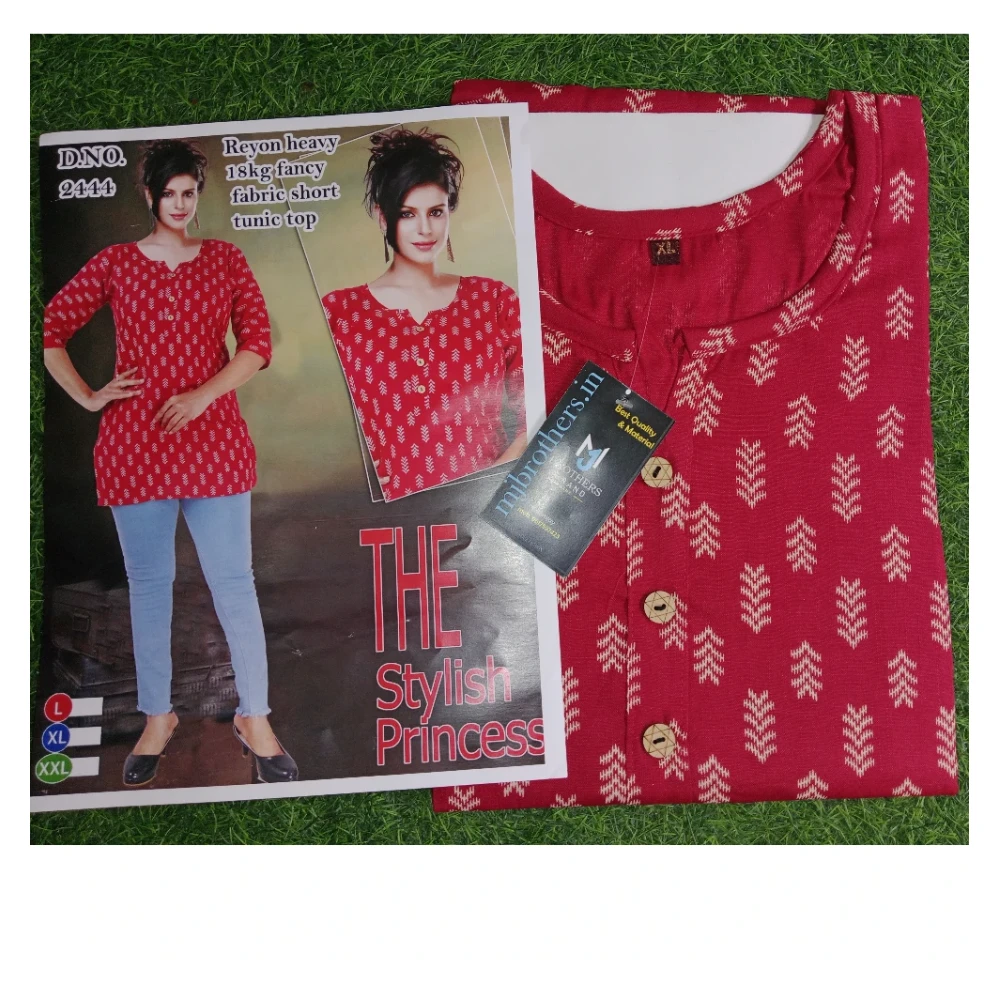 Short kurta girls casual trending (Red)